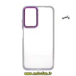 قاب گوشی Redmi Note 11 4G - Redmi Note 11S شیائومی اورجینال متال کیس Metal طرح پشت طلق شفاف دور سیلیکونی یاسی کد 170