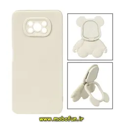 قاب گوشی Poco X3 - Poco X3 Pro شیائومی طرح ربات KAWS سیلیکونی پرو کمرا پاپ سوکت دار محافظ لنز دار سفید استخوانی کد 848