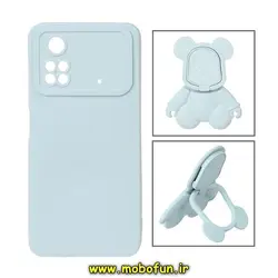 قاب گوشی Xiaomi Poco M4 Pro 4G شیائومی طرح ربات KAWS سیلیکونی پرو کمرا پاپ سوکت دار محافظ لنز دار آبی روشن کد 48