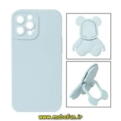 قاب گوشی iPhone 12 Pro Max آیفون طرح ربات KAWS سیلیکونی پرو کمرا پاپ سوکت دار محافظ لنز دار آبی روشن کد 372