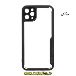 قاب گوشی iPhone 11 Pro Max آیفون آیپکی iPaky طرح پشت طلق شفاف دور ژله ای ایربگ دار محافظ لنز دار مشکی کد 327