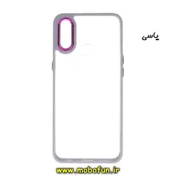 قاب گوشی Galaxy A10S سامسونگ اورجینال متال کیس Metal طرح پشت طلق شفاف دور سیلیکونی یاسی کد 352