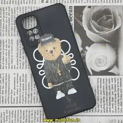 قاب گوشی Redmi Note 11 4G - Redmi Note 11S شیائومی سیلیکونی ژله ای طرح خرسی تدی Tedi محافظ لنز دار مشکی کد 164