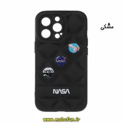 قاب گوشی iPhone 13 Pro Max آیفون پافر PUFFER طرح ناسا NASA محافظ لنز دار مشکی کد 205