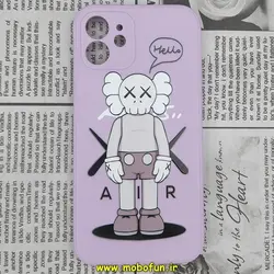 قاب گوشی iPhone 12 آیفون سیلیکونی ژله ای طرح ربات KAWS محافظ لنز دار یاسی کد 506