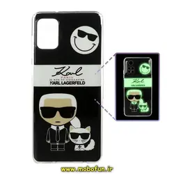قاب گوشی Galaxy A51 سامسونگ طرح کارل KARL شب رنگ پشت طلق براق کد 477