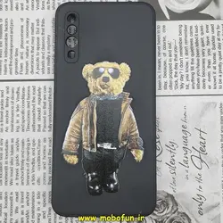 قاب گوشی Galaxy A30S - Galaxy A50S - Galaxy A50 سامسونگ سیلیکونی ژله ای طرح خرسی تدی TEDi محافظ لنز دار مشکی کد 504