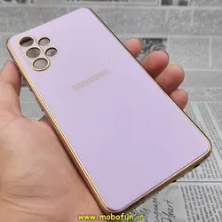 قاب گوشی Galaxy A32 4G سامسونگ طرح ژله ای مای کیس گلد لاین دور طلایی محافظ لنز دار یاسی کد 403