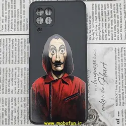 قاب گوشی Galaxy A22 4G - Galaxy M32 4G سامسونگ سیلیکونی ژله ای طرح خانه کاغذی محافظ لنز دار مشکی کد 351