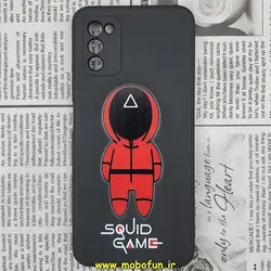 قاب گوشی Galaxy A02S - Galaxy A03S سامسونگ سیلیکونی ژله ای طرح اسکویید گیم بازی مرکب محافظ لنز دار مشکی کد 183