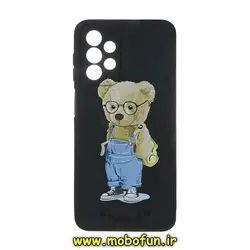قاب گوشی Galaxy A23 4G سامسونگ سیلیکونی ژله ای طرح خرسی تدی TEDi محافظ لنز دار مشکی کد 53