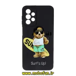 قاب گوشی Galaxy A23 4G سامسونگ سیلیکونی ژله ای طرح خرسی تدی TEDi محافظ لنز دار مشکی کد 47