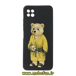 قاب گوشی Galaxy A22 5G سامسونگ سیلیکونی ژله ای طرح خرسی تدی TEDi محافظ لنز دار مشکی کد 126