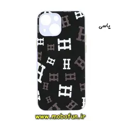 قاب گوشی iPhone 13 Mini آیفون طرح لاتین مخملی دور سیلیکونی محافظ لنز دار یاسی کد 35