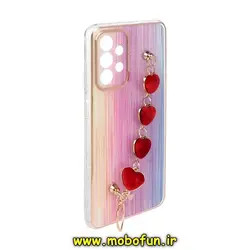 قاب گوشی Galaxy A33 5G سامسونگ طرح لاکچری دستبندی آویزدار زنجیری قلبی محافظ لنز دار کد 69