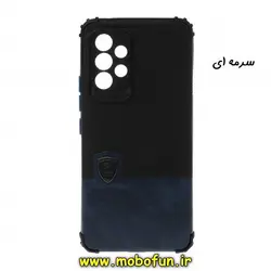 قاب گوشی Galaxy A53 5G سامسونگ اورجینال پولوکا PULOKA ضد ضربه چرمی کپسولی محافظ لنز دار سرمه ای کد 76