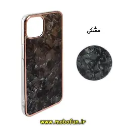 قاب گوشی iPhone 13 آیفون مای کیس دور طلایی ماربل مشکی پاپ سوکت دار کد 177