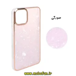 قاب گوشی iPhone 12 Pro Max آیفون مای کیس دور طلایی ماربل صورتی پاپ سوکت دار کد 277