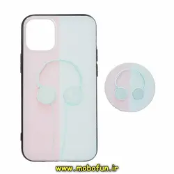 قاب گوشی iPhone 12 - iPhone 12 Pro آیفون فانتزی سوزنی برجسته طرح هدفون موزیک پاپ سوکت دار کد 443