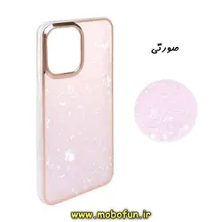 قاب گوشی iPhone 12 - iPhone 12 Pro آیفون مای کیس دور طلایی ماربل صورتی پاپ سوکت دار کد 428