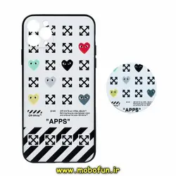 قاب گوشی iPhone 11 Pro Max آیفون فانتزی سوزنی برجسته طرح OFF-White پاپ سوکت دار محافظ لنزدار کد 279