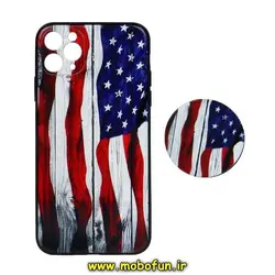 قاب گوشی iPhone 11 Pro Max آیفون فانتزی سوزنی برجسته طرح پرچم آمریکا USA پاپ سوکت دار محافظ لنزدار کد 275