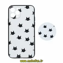 قاب گوشی iPhone 11 Pro آیفون فانتزی سوزنی برجسته طرح گربه بازیگوش پاپ سوکت دار محافظ لنزدار کد 183