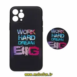 قاب گوشی iPhone 11 Pro آیفون فانتزی سوزنی برجسته طرح انگیزشی پاپ سوکت دار محافظ لنزدار کد 172