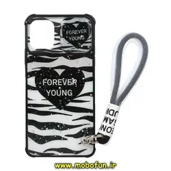 قاب گوشی iPhone 11 آیفون طرح رزینی IMD ایربگ دار فانتزی محافظ لنز دار کشویی قلبی دارای آویز بند کد 252