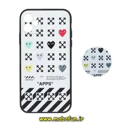 قاب گوشی iPhone 11 آیفون فانتزی سوزنی برجسته طرح OFF-White پاپ سوکت دار محافظ لنزدار کد 244