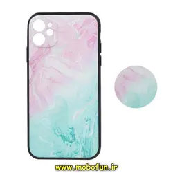 قاب گوشی iPhone 11 آیفون فانتزی سوزنی برجسته طرح آبرنگی پاپ سوکت دار محافظ لنزدار کد 242