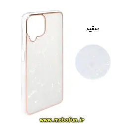 قاب گوشی Galaxy A22 4G - Galaxy M32 4G سامسونگ مای کیس دور طلایی ماربل سفید پاپ سوکت دار کد 287