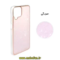 قاب گوشی Galaxy A22 4G - Galaxy M32 4G سامسونگ مای کیس دور طلایی ماربل صورتی پاپ سوکت دار کد 286