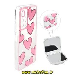 قاب گوشی Poco M4 Pro 5G شیائومی ژله ای شفاف فانتزی طرح قلب صورتی پاپ سوکت دار آینه ای محافظ لنز دار کد 37