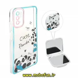 قاب گوشی Poco M3 Pro - Redmi Note 10 5G شیائومی ژله ای شفاف فانتزی طرح پاندای بازیگوش کیوت PANDA پاپ سوکت دار آینه ای محافظ لنز دار کد 111