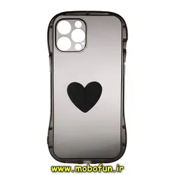 قاب گوشی iPhone 13 Pro Max آیفون طرح ژله ای شفاف بالشتی قلبی محافظ لنز دار مشکی کد 175