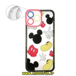قاب گوشی iPhone 12 Pro آیفون ژله ای طرح دار شفاف محافظ لنز دار میکی موس کد 418