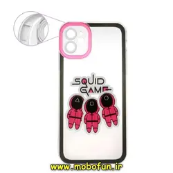 قاب گوشی iPhone 12 آیفون ژله ای طرح دار شفاف محافظ لنز دار اسکویید گیم بازی مرکب SQUID GAME کد 389
