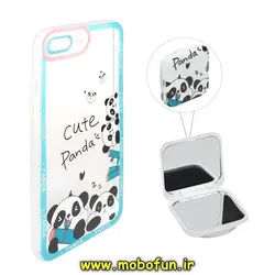 قاب گوشی iPhone 6 - iPhone 6s آیفون ژله ای شفاف فانتزی طرح پاندای دوست داشتنی Panda پاپ سوکت دار آینه ای محافظ لنز دار کد 225