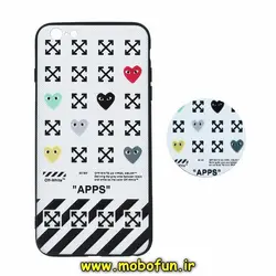 قاب گوشی iPhone 6 Plus - iPhone 6S Plus آیفون فانتزی سوزنی برجسته طرح OFF-White پاپ سوکت دار کد 223