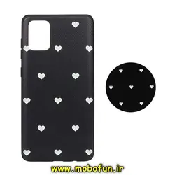 قاب گوشی Galaxy A71 سامسونگ فانتزی سوزنی برجسته طرح قلب کلاسیک مشکی پاپ سوکت دار کد 322