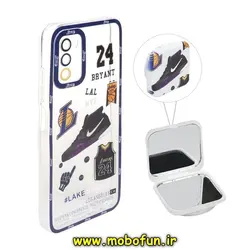 قاب گوشی Galaxy A02S - Galaxy A03S سامسونگ ژله ای شفاف فانتزی طرح نایکی اسپرت جردن NIKE پاپ سوکت دار آینه ای محافظ لنز دار کد 155