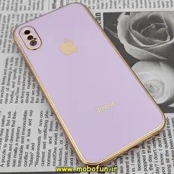 قاب گوشی iPhone X - iPhone XS آیفون طرح ژله ای مای کیس گلد لاین دور طلایی محافظ لنز دار یاسی کد 261