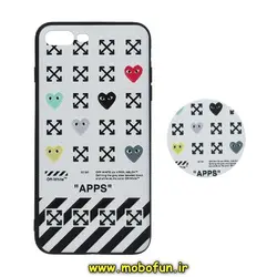 قاب گوشی iPhone 7 Plus - iPhone 8 Plus آیفون فانتزی سوزنی برجسته طرح OFF-White پاپ سوکت دار کد 243