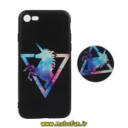 قاب گوشی iPhone 7 - iPhone 8 - iPhone SE 2020 آیفون فانتزی سوزنی برجسته طرح یونیکورن UNICORN پاپ سوکت دار کد 286