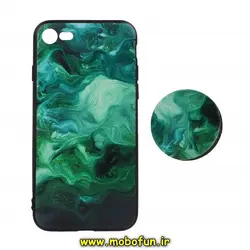 قاب گوشی iPhone 7 - iPhone 8 - iPhone SE 2020 آیفون فانتزی سوزنی برجسته طرح آبرنگی پاپ سوکت دار کد 285