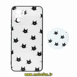 قاب گوشی Redmi Note 10S - Redmi Note 10 4G شیائومی فانتزی سوزنی برجسته طرح گربه بازیگوش پاپ سوکت دار محافظ لنز دار کد 256