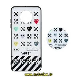 قاب گوشی Redmi Note 9T 5G شیائومی فانتزی سوزنی برجسته طرح OFF-White پاپ سوکت دار کد 160