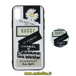 قاب گوشی iPhone X - iPhone XS آیفون فانتزی سوزنی برجسته طرح بابونه لاکچری پاپ سوکت دار کد 238