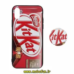قاب گوشی iPhone X - iPhone XS آیفون فانتزی سوزنی برجسته طرح کیت کت KITKAT پاپ سوکت دار کد 235